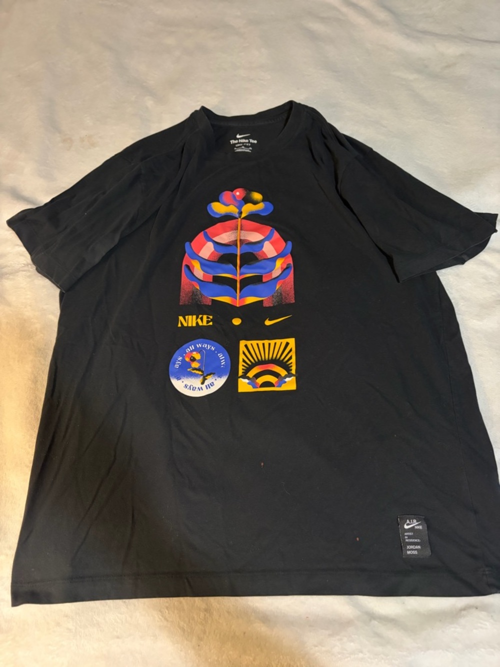 Nike Black Short-Sleeve Tee with Multicolor Graphic